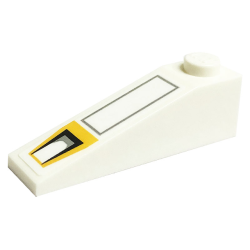 Slope 18 4 x 1 with Yellow Vent and Black Rectangle Pattern (Sticker) - Set 75290