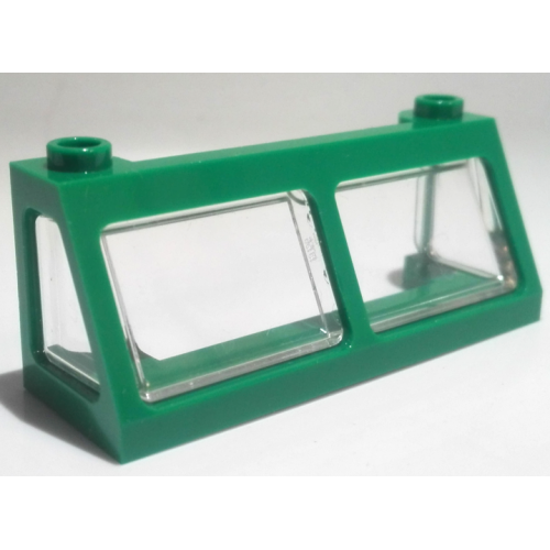 Деталь LEGO 13760c01 Windscreen 2 x 6 x 2 Train with Trans-Clear Glass (13756 / 13760) - Green