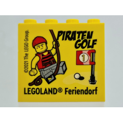 Brick 2 x 4 x 3 with PIRATEN GOLF LEGOLAND Feriendorf Pattern (2021 Version) Brick 2 x 4 x 3 with PIRATEN GOLF LEGOLAND Feriendorf Pattern (2021 Version)