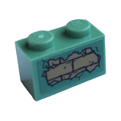 Brick 1 x 2 with Dark Tan Bricks and Fallen Plaster Pattern on Both Sides (Stickers) - Set 40410 Brick 1 x 2 with Dark Tan Bricks and Fallen Plaster Pattern on Both Sides (Stickers) - Set 40410