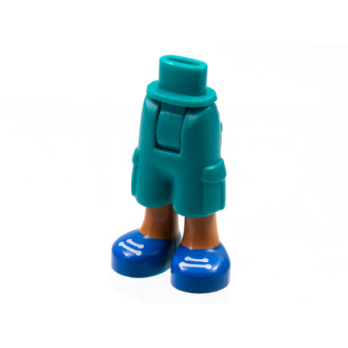 Деталь LEGO 25727c00pb09 Mini Doll Hips and Trousers Cropped Large Pockets, Nougat Legs, Blue Shoes Pattern - Thick Hinge