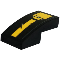 Slope, Curved 2 x 1 x 2/3 with Bright Light Orange Stripe with Rivet and Scratches Pattern (Sticker) - Set 80034 Slope, Curved 2 x 1 x 2/3 with Bright Light Orange Stripe with Rivet and Scratches Pattern (Sticker) - Set 80034