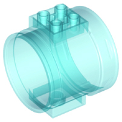 Cylinder Tube, Straight - Trans-Light Blue