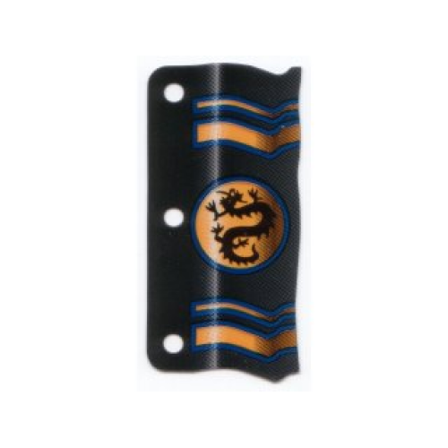 Деталь LEGO 22185 Plastic Flag 3 x 6 Ninja Pattern Black