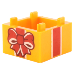 Container, Box 2 x 2 x 1 - Top Opening with Flat Inner Bottom with Red and White Gift Wrap Bow and Ribbon Pattern Container, Box 2 x 2 x 1 - Top Opening with Flat Inner Bottom with Red and White Gift Wrap Bow and Ribbon Pattern