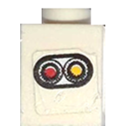 Brick 1 x 1 with Taillight Pattern Model Right Side (Sticker) - Set 8155