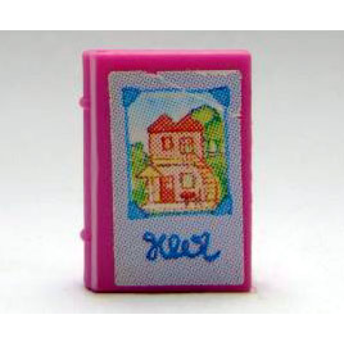 Деталь LEGO 33009pb029 Minifigure, Utensil Book 2 x 3 with House Picture Photo Album Pattern (Stickers) - Set 3119