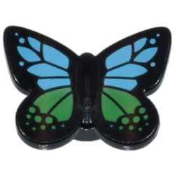 Butterfly with Stud Holder with Medium Azure and Bright Green Wings Pattern