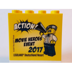 Brick 2 x 4 x 3 with Action! Movie Heroes Event 2017 LEGOLAND Deutschland Resort Pattern