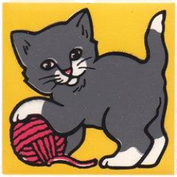 Duplo, Tile 2 x 2 x 1 with Cat Mosaic Picture 09 Pattern Duplo, Tile 2 x 2 x 1 with Cat Mosaic Picture 09 Pattern