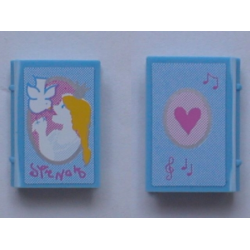 Minifigure, Utensil Book 2 x 3 with Princess with Dove, Heart Pattern (Stickers) - Set 5834 Minifigure, Utensil Book 2 x 3 with Princess with Dove, Heart Pattern (Stickers) - Set 5834