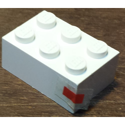 Brick 2 x 3 with Red Rectangle Pattern (Sticker) - Set 1650-1 Brick 2 x 3 with Red Rectangle Pattern (Sticker) - Set 1650-1