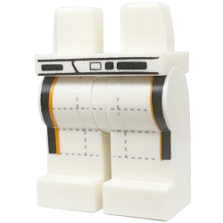 Hips and Legs with Belt, Black and Orange Stripes, and Silver Stitching Pattern