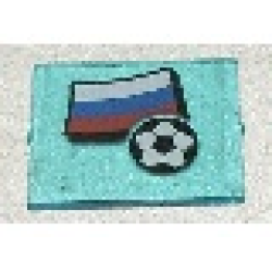 Glass for Window 1 x 4 x 3 with Flag of Russia and Soccer Ball Pattern (Sticker) - Set 3404 Glass for Window 1 x 4 x 3 with Flag of Russia and Soccer Ball Pattern (Sticker) - Set 3404