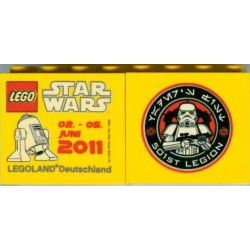 Brick 2 x 4 x 3 with Legoland Deutschland Star Wars 02. - 05. Juni 2011, 501st Legion Logo on Reverse Pattern