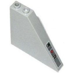 Slope 55 6 x 1 x 5 without Bottom Stud Holders with Broken Screen, Red Circle, Buttons and Grille Pattern Model Right Side (Sticker) - Set 75019 Slope 55 6 x 1 x 5 without Bottom Stud Holders with Broken Screen, Red Circle, Buttons and Grille Pattern Model Right Side (Sticker) - Set 75019