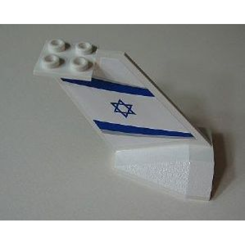 Деталь LEGO 4867pb09 Tail Wedge with EL AL Logo Pattern on Both Sides (Stickers) - Set 4032-3