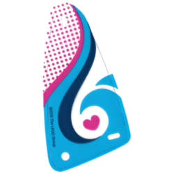 Plastic Part for Set 41347 - Triangular Sail with Magenta Heart and Dots, Dark Blue and Dark Azure Swirls Pattern