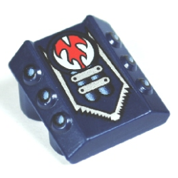 Brick, Modified 2 x 2 No Studs, Sloped with 6 Side Pistons Raised with Rip Pattern