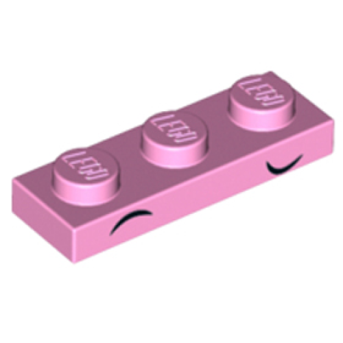 Деталь LEGO 3623pb005 Plate 1 x 3 with 2 Small Black Arcs, High and Low Pattern (Unikitty Eyebrows)