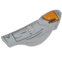 Large Figure Armor, Leg Shin Guard with Ball Joint Socket and Yellow Knee Pad and Pocket Pattern - Model Right Side (SW Boba Fett)