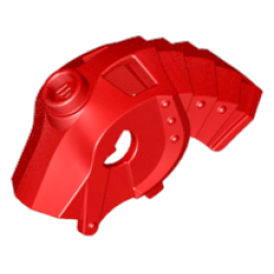 Horse Battle Helmet, Stud on Top and 4 Neck Plates (Unicorn) - Red