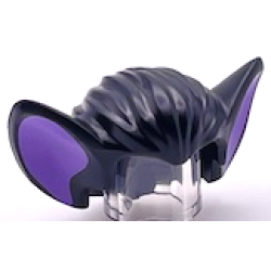 Minifigure, Hair Bat Ears with Medium Lavender Inner Ear Pattern (BAM)