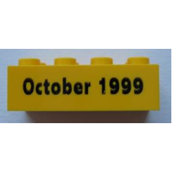 Brick 2 x 4 with October 1999 Pattern - Yellow