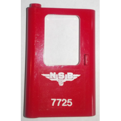 Door 1 x 4 x 5 Train Left, Thin Support at Bottom with White 'NSB 7725' Pattern (Sticker) - Set 7725 Door 1 x 4 x 5 Train Left, Thin Support at Bottom with White 'NSB 7725' Pattern (Sticker) - Set 7725