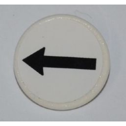 Road Sign 2 x 2 Round with Clip with Black Arrow Pattern (Sticker) - Set 8126