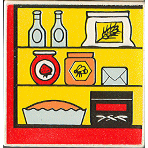 Деталь LEGO 2756pb161 Duplo, Tile 2 x 2 x 1 with Town Mosaic Picture 17 Pattern