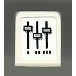 Slope 30 1 x 1 x 2/3 with Black and Silver Controls Pattern (Sticker) - Set 8899