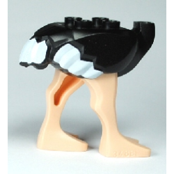 Ostrich Body with Molded Light Nougat Legs and Printed White Feathers Pattern Ostrich Body with Molded Light Nougat Legs and Printed White Feathers Pattern