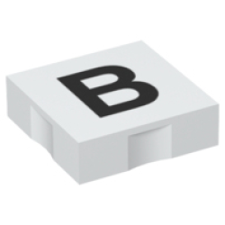 Duplo, Tile 2 x 2 with Black Capital Letter B Pattern