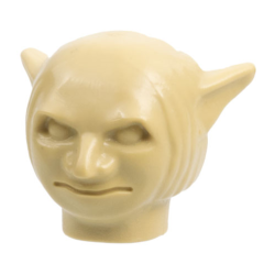 Minifigure, Head, Modified Goblin Plain - Tan