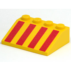 Slope 33 3 x 4 with Red Stripes Pattern Slope 33 3 x 4 with Red Stripes Pattern
