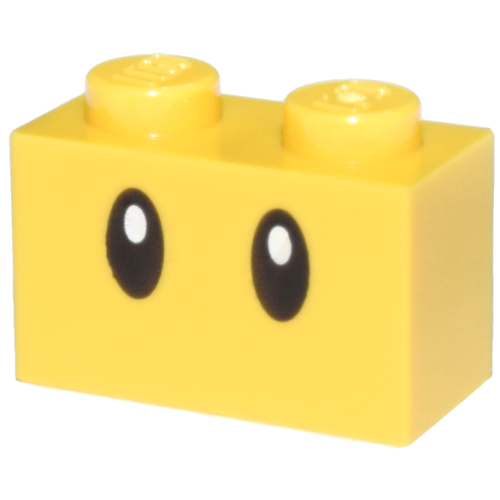 Деталь LEGO 3004pb215 Brick 1 x 2 with Black Eyes with White Glints Pattern (Super Mario Wiggler)