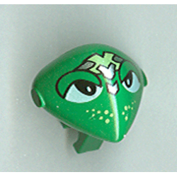 Minifigure, Head, Modified Martian with Clip with Lime and Silver Head Device and Lime Freckles Pattern