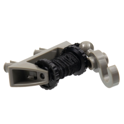 Деталь LEGO 30636c01 String Reel 1 x 4 x 2 Complete with Black String and Dark Gray Hook with Tow Ball