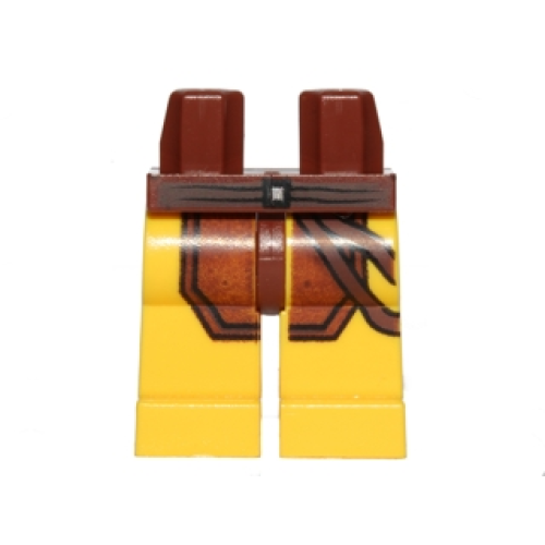 Деталь LEGO 970c03pb29 Hips and Yellow Legs with Reddish Brown Loincloth and Diagonal Belts Pattern (SW Naboo Security Guard)