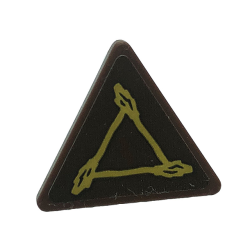 Road Sign 2 x 2 Triangle with Open O Clip with Triangle Symbol and Brooms Pattern (Sticker) - Set 76388