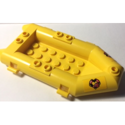 Boat, Rubber Raft, Small with Coral and Dark Blue Heart-Shaped Life Preserver and Shell Pattern on Both Sides (Stickers) - Set 41381 Boat, Rubber Raft, Small with Coral and Dark Blue Heart-Shaped Life Preserver and Shell Pattern on Both Sides (Stickers) - Set 41381