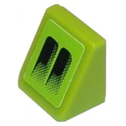 Slope 30 1 x 1 x 2/3 with Black Air Intake Double Faded on Lime Background Pattern Model Left Side (Sticker) - Set 8133