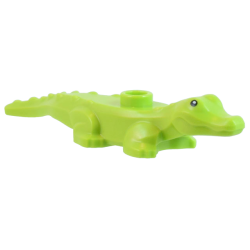 Alligator / Crocodile Baby Hatchling with Black Eyes Pattern - Lime