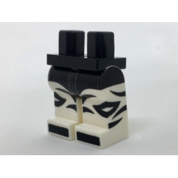 Hips and White Legs with Black Zebra Stripes and Hooves Pattern