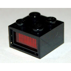 Electric, Light Brick 12V 2 x 2 with 3 Plug Holes, Trans-Red Diffuser Lens