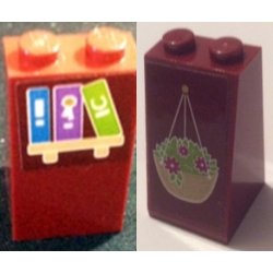 Slope 75 2 x 2 x 3 - Solid Studs with Hanging Basket on Front and Bookshelf on Back Pattern (Stickers) - Set 41126 Slope 75 2 x 2 x 3 - Solid Studs with Hanging Basket on Front and Bookshelf on Back Pattern (Stickers) - Set 41126