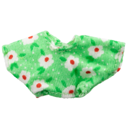 Scala, Clothes Female Crop Top with Velcro Fastening with White Flowers Pattern