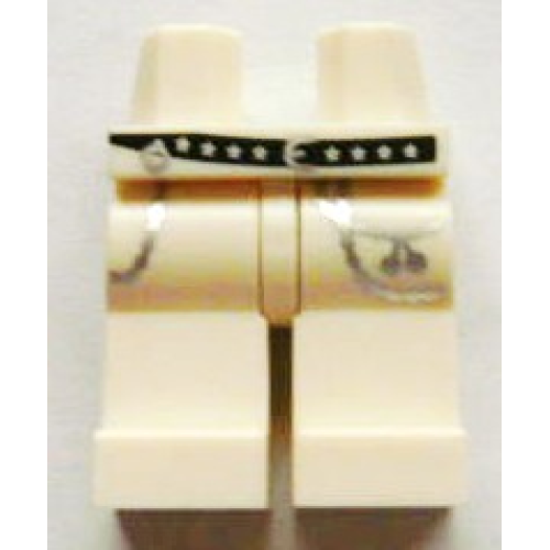 Деталь LEGO 970c00pb0246 Hips and Legs with Black Belt with Stars and Silver Chains Pattern