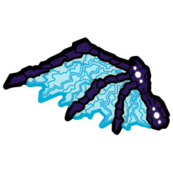 Plastic Wing with Dark Purple Bony Spines and Light Aqua Electric Veins Pattern